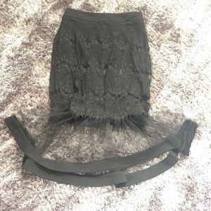 Black pencil skirt with flare bottom